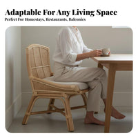 Vintage & design Woven Cane rear Chair Rustic appeal Cane rear Chair Leisurely Comfort Dining Seat Ergonomic rearrest for Design lovers, Restaurant Owners, Balcony, Guesthouse, Living Room, Bedroom