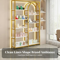 Floor Standing Cosmetic Rack Large Capacity Beauty Salon Display Cabinet Partitioned Storage Multi-Tier Product Display for Nail Technicians, Bedroom
