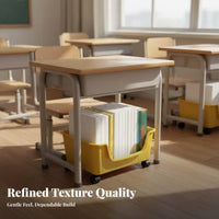 under-table Rolling cart with casters Wheeled Book container Movable for Students, Kids