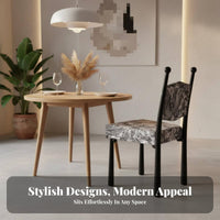 Upholstered spherePost Chair French & Design Dining Seat Light Luxury Elegant Design for Homeowners, Adults, Vanity Area
