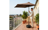 Side Umbrella Crank-Open Cantilever Umbrella Blocking for Terrace, Balcony