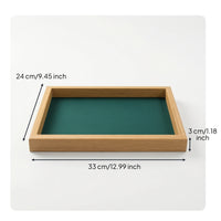 Jewelry Display Tray Slim Wooden Jewelry Tray Flat Soft for Dresser, Countertop