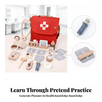 Doctor Backpack Set Toy Children's Examination Set Wooden Interactive for Children