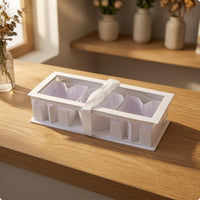 Molded Compartments Book-Style Gift Box PVC Heart Compartment Gift Box Slim Packaging Rectangular