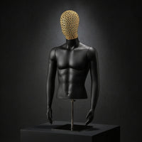 Male Display Mannequin Glossy Male Mannequin Stable Dress Form with Metal Stand for Boutiques, Tailors, Clothing Store, Garment Fitting