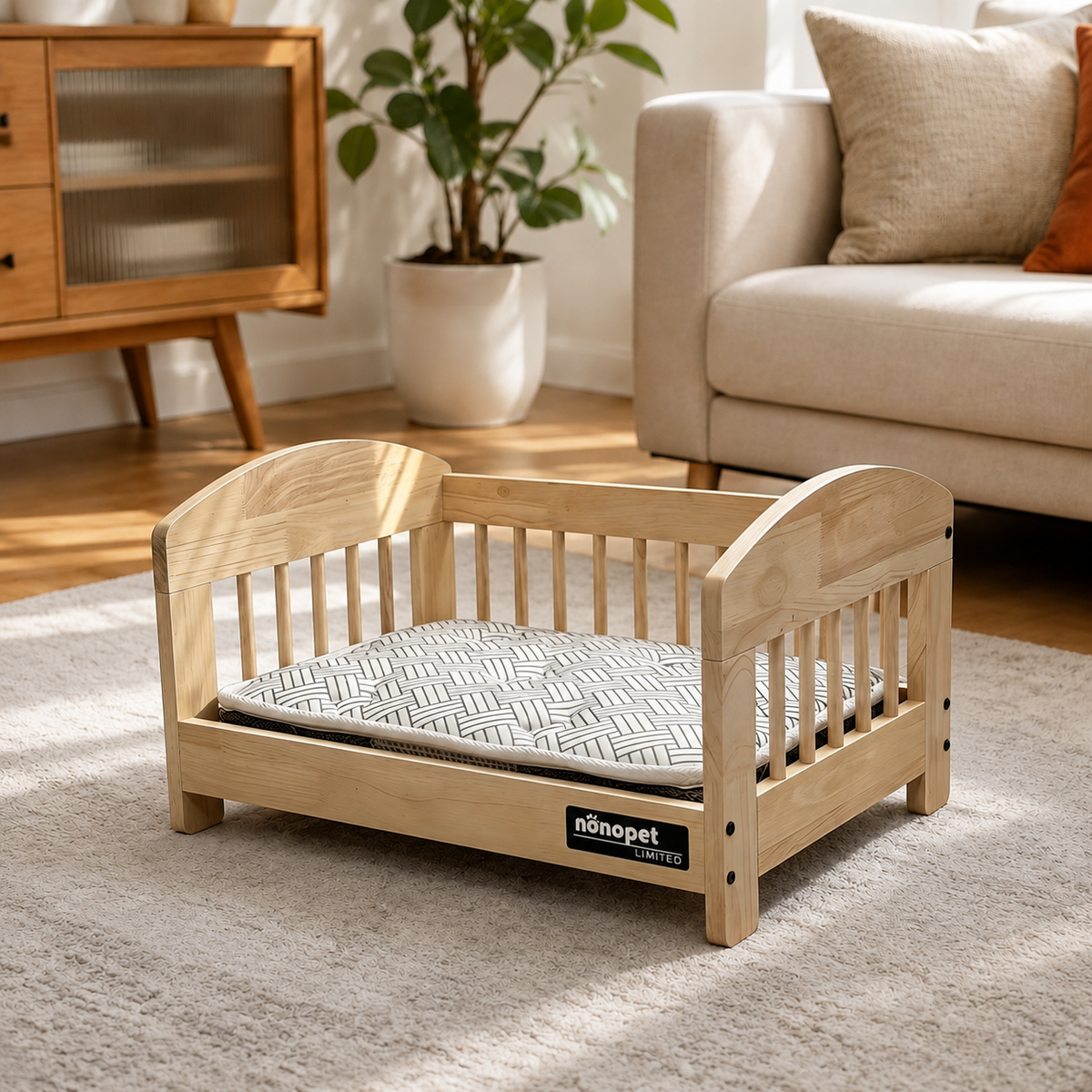 Dog Bed Pet Bed M Size Wooden 5D Double-sided Spine Protection Mattress All-season Compatible