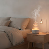 Compact Fountain Humidifier Glowing Desktop Humidifier Quiet Tabletop Aroma Dispenser High-Frequency for Office Workers, Bedroom, Living Room