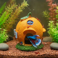 Aquarium Simulation Orange House Ornament for Fish and Shrimp Breeding Hideout