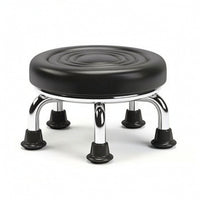 Upholstered Low Stool Compact Rolling Stool Comfortable Rolling Seat Soft for Pedicurists, Stylists, Salon, Workspace, Home Office