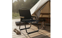 Quick Setup Foldable Chair with Backrest Lightweight Camping Folding Chair Stable Triangle Structure Camping Backrest Armrests for Picnic, Fishing