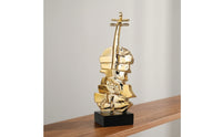 Violin Sculpture Electroplated Abstract Violin Statue   Abstract Sculpture for Art Collectors