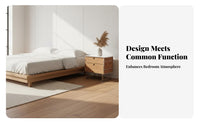 Modernist Design Bedside Vanity Table mid-centuryera Modern design Nightstand Integrated Mirror Bedroom Furniture Minimalist Aesthetic for Homeowners, Adults, Guest Room, Apartment
