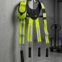 X-Shaped Tool Harness Reflective Strips Padded Tool Suspenders Metal Clips Work Equipment