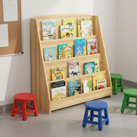 Multi-Layer Storage Student Study Station Modern Simple Design Writing Desk with Bookshelf Sturdy Construction Desk with Hutch Nordic Design for Students, Teens, Dorm Room, Bedroom