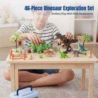 Dinosaur Toy Set, Soft Jurassic Dinosaur Figures, Realistic Playset for Boys, Children's Day Gift, Pretend Play, Storage Box