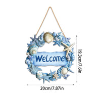 Sea Star Coastal Wreath Sign Easy to Hang Beach Welcome Sign Lightweight Wooden Door Hanger Long-Lasting