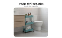 Space Saving Narrow Space Trolley Movable with Wheels Slim Rolling Trolley Slide-out Reach Mobile Shelving Universal Multi-Functional for Homeowners, Renters, Students, Kitchen, Bathroom, Small Areas, Laundry Room