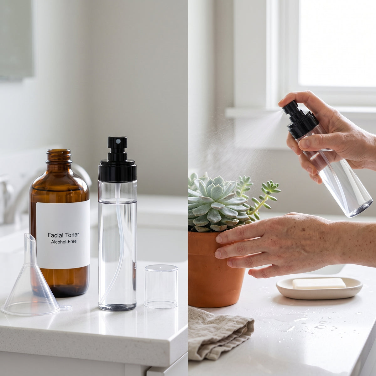 Portable Fine Mist Spray Bottle for Cosmetics, Toner, and Alcohol - Refillable Travel Atomizer