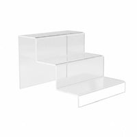 High Clarity Acrylic Step Display Stand Multi Purpose Tiered Acrylic Display Shelf Sturdy Home Decor Thickened Material for Live Broadcasting
