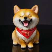 Shiba Dog Piggy Bank Cute Japanese Dog Piggy Bank Creative Statue for Kids, Desk