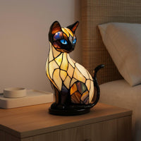 Holiday Gift Creature Night Light Handmade Stained Glass Design Lamp Bohemian Decor for Bedroom, Office