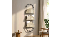 Magazine Rack with Cane Shelves Boho Wall-Mounted Magazine Rack Space-Saving