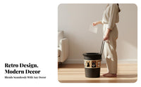 Lidless Design Vintage Design Garbage Can Easy to Clean Vintage Garbage Bin Wide Opening Uncovered Top Trash Can Long-Lasting for Students, Kids, Living Room, Bedroom, Bathroom, Office