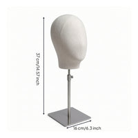 Mannequin Head with Stand Professional Hat Display stand Square Base Stable Model Head for Collectors, Home Closet