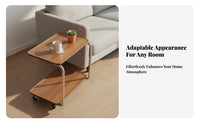 With Wheels C-Shaped Rolling Table Space-Saving Rolling C-Shaped Table Modern Design Household Furniture Extendable Surface for Apartment Dwellers, Students, Telecommute Workers, Living Room, Bedroom, Small Areas, Home Office