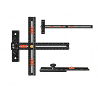 Aluminum Alloy Sliding T-Square Ruler Engraved Markings Positioning Ruler Matte Black