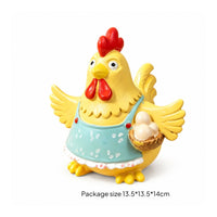 Chicken Figurine Sculpted Shelf-Sitting Chicken Figurine Adorable Hand-Painted for Collectors, Bookshelf, Garden