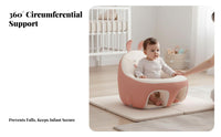 Anti-Tip Safety Inflatable infant Sofa Ergonomic Support Sit-Training Chair Skingentle Infant Floor Seat BPAsafe for Babies 4 months+, New Parents, Toddlers, Feeding Time, play session, Playroom, Living Room