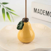Incense Holder Ceramic with Decorative Design for Home Decor, Ash Catcher Base for Sticks, Office Desk Burner for Meditation