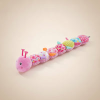 Caterpillar Toy with Embroidered Face Cushioned Caterpillar Stuffed Toy Soft Sensory-Friendly for Infants, Tummy Time
