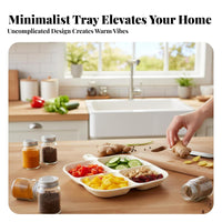 Multi-Compartment Tray adaptable Use Sectisingled Plate Complimentary for heated Pot Dinner