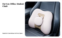 2 Pieces Car Headrest and Support Set Breathable Textile Car Headrest and Back Pillow Set Skin-Friendly Vehicle Neck Support Pillow for Driving