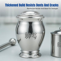 Thickened 304 Stainless Steel Grinding Bowl, Sturdy Pestle, No Interlayer, Kitchen, Laboratory, Herbal Grinding