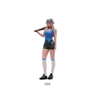 Miniature Girl with Cudgel Shaped Girl Figurine Collectible Miniature Figure for Collectors
