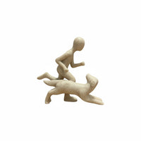 Running Man and Dog Statue Handmade Abstract Human and Pet Sculpture Heartwarming Gift Figurine for Bookshelf