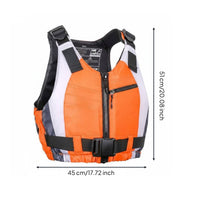 Portable Wave Rescue Vest Comfortable Fit Adult Life Jacket Adjustable Straps Rafting Buoyancy Vest Zip Front for Adults, Surfing, Boat