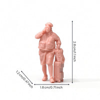 Miniature Man with Suitcase Tiny Passenger Figure Small Miniature Figurines for Hobbyists, Display Layouts