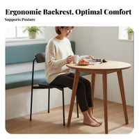 Nordic Design Minimalist Metal Frame Chair Space Saving Armless Side Chair Small Footprint Dining Seat Long-Lasting for Cafe Owners, Renters, Homeowners, Restaurant, Kitchen, Living Room, Home Office