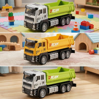 Alloy Dump Truck Toy Pull-Back Dump Truck with Working Bed Diecast Realistic for Children, Boys, Toddlers, Sandbox, Playroom