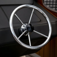 Stainless Steel Boat Steering Wheel Corrosion-Resistant Marine Steering Wheel Rustproof Universal for Boats