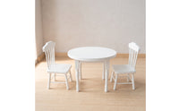 3 Pieces Dollhouse Dining Set Turned-Leg Dollhouse Dining Table Set Realistic