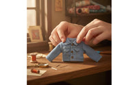 Miniature Doll Denim Jacket Long-Sleeve Doll Jacket Casual Clothing Stylish for Dollhouse Display