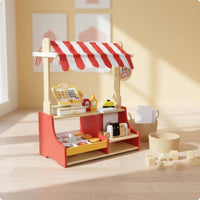 wooden burger shop Playset  Realistic Pretend Sandwich Stand Educational Pretend Play Food Accessories for Kids