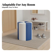 adaptable Small Round Upholstered Pouf Space-Saving Stool Comfortable padding Footstool long-finaling for Children, Families, Entryway, Living Room, Bedroom, Nursery
