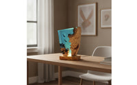 Sea Resin Night Light Hand-Crafted Diver Night Light Handmade Resin-Fused Hardwood Lamp for Divers, Bedside Table, Nightstand, Desk
