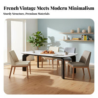 Scratch Resistant French Retro Design Table Easy to Clean Solid Wood Elephant Leg Table Liquid Impermeable Home Furniture Stable & Long-Lasting for Apartment Dwellers, Interior Design Enthusiasts, Entertainers, Kitchen, Living Room